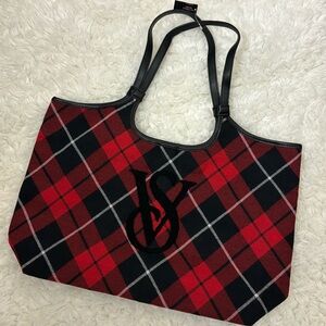 Red plaid Victoria’s Secret tote
